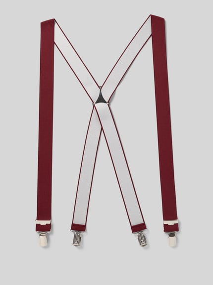 Produktfoto, Hosenträger in Y-Form von Willen aus Material-Mix mit Stretch-Anteil, Breite 3,5 cm, Klappverschluss, zweifarbig rot und weiß