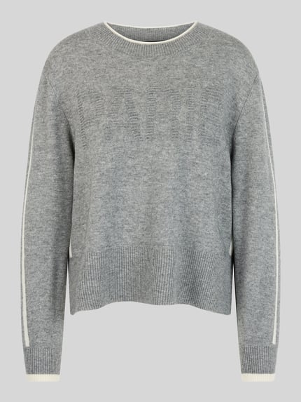 Marc Cain Relaxed Fit Pullover aus Wolle-Alpaka-Mix Mittelgrau 2