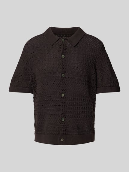 JACK & JONES Premium Regular Fit Strickshirt mit Knopfleiste Black 2