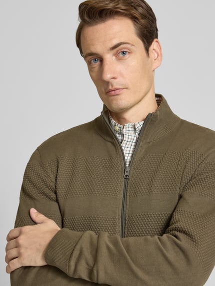 Lindbergh Cardigan mit Stehkragen und Reißverschluss Schlamm 3