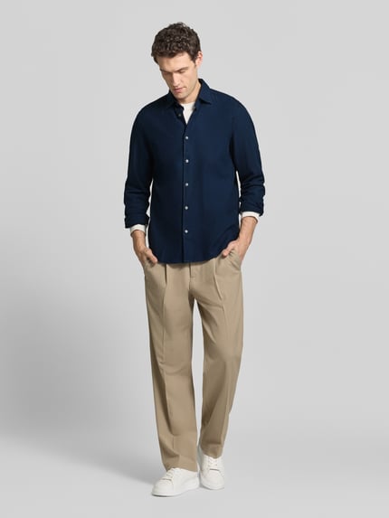 Marc O'Polo Regular Fit Freizeithemd aus reiner Baumwolle Marine 1