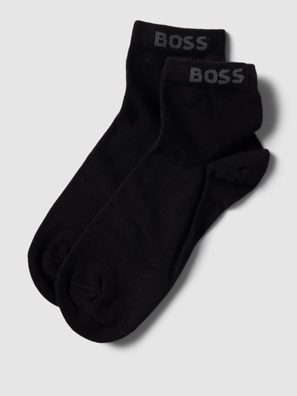 BOSS Krótkie skarpety z detalami z logo w zestawie 2 szt. Czarny 1