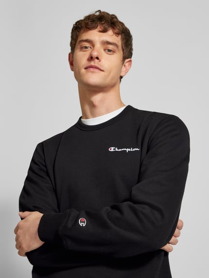 Champion Sweatshirt mit Label-Stitchings Black 3
