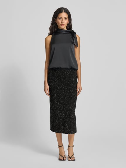 VILA Midirok met elastische band, model 'SILNA' Zwart - 1