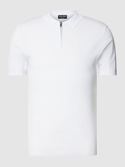 Antony Morato Poloshirt mit kurzer Reißverschlussleiste Offwhite 2