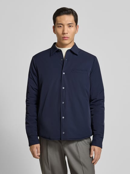 Cruna Overhemdjack met drukknoopsluiting, model 'Grenoble' Marineblauw - 4