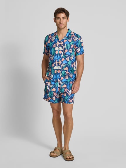 BOARDIES Freizeithemd mit Knopfleiste Modell 'Palm' Marine 1