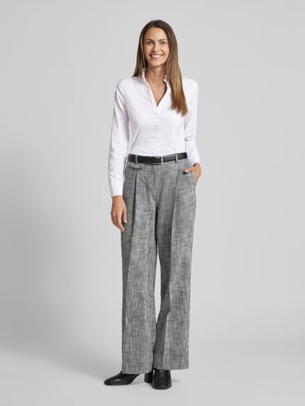 MORE & MORE Bluse mit Stehkragen Weiss 1