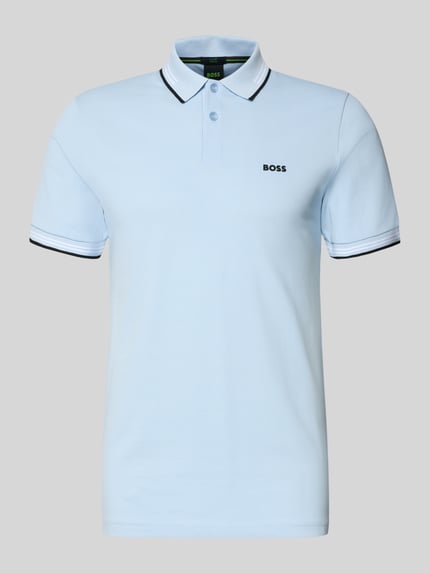 BOSS Green Slim Fit Poloshirt aus reiner Baumwolle Modell 'PAUL' Aqua 2