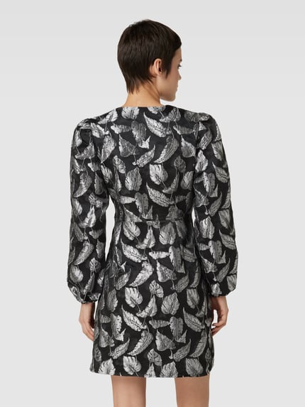 Selected Minikleid mit Allover-Muster Modell 'PAULA' Silber 5