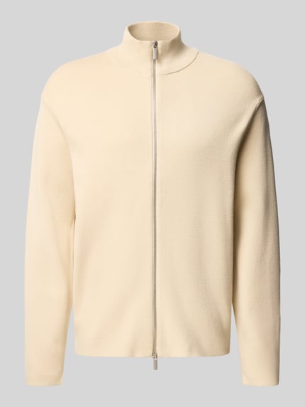 Selected Strickjacke mit Zweiwege Reißverschluss Offwhite 2
