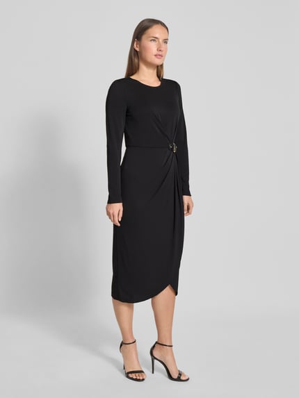 Lauren Ralph Lauren Midi-jurk met ronde hals, model 'SABLISE' Black - 1