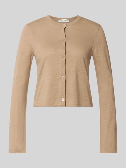 Marc O'Polo regular fit cardigan van mix van katoen en linnen Beige - 2