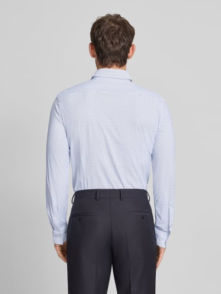 HUGO slim fit zakelijk overhemd met all-over print model 'KENNO' Wit - 5