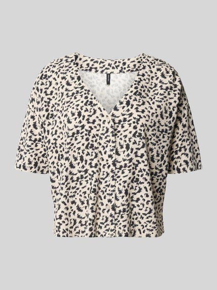 VERO MODA boxy fit overhemdblouse van mix van viscose en linnen model 'MYMILO' Beige - 2