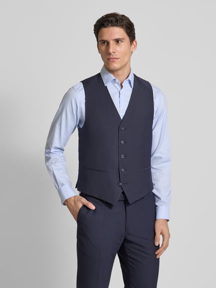 Pierre Cardin Regular fit gilet van scheerwolmix, model 'HUGO' Donkerblauw - 4