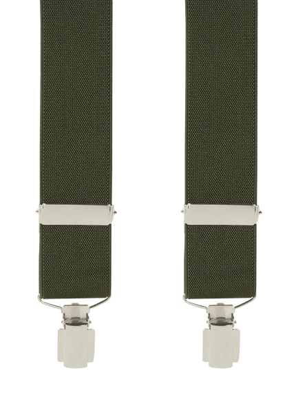 Produktfoto, Hosenträger in Y-vorm van Willen, heren bretels van materiaalmix met stretch, breedte 3,5 cm, klapsluiting, groene stof