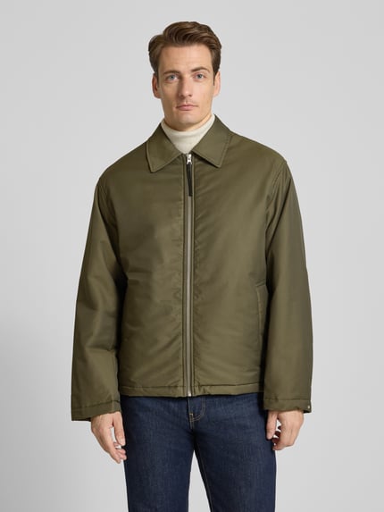Selected Relaxed Fit Blouson aus Baumwoll-Mix Modell 'CEDRIC' Oliv 4