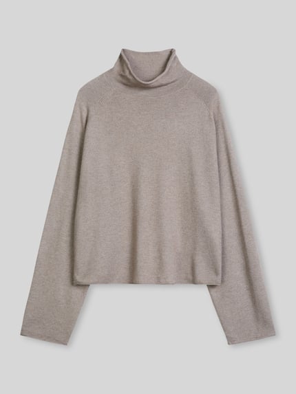 Marc O'Polo Rollkragenpullover mit Mock Neck Taupe 2