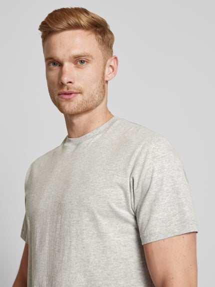 RAGMAN T-shirt z prążkowanym Okrągły dekolt w Zestaw 2 szt. Jasnoszary 3
