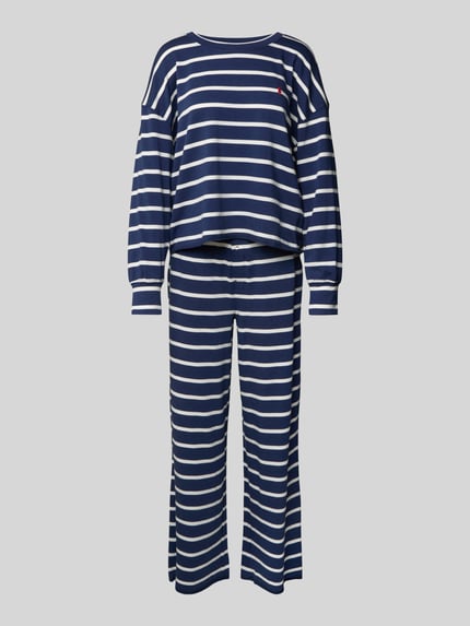 Polo Ralph Lauren Pyjama mit Logo-Stitching und elastischem Logo-Bund Dunkelblau 1