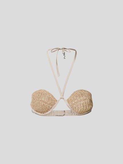 The Mannei Bustier in vlechtlook Taupe - 2