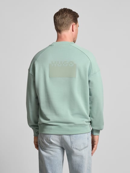 HUGO Regular Fit Sweatshirt aus reiner Baumwolle Modell 'DELASTCREW' Mint 5