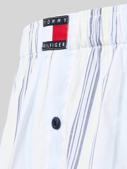 Produktfoto, Regular Fit Boxershorts aus reiner Baumwolle im 3er-Pack von Tommy Hilfiger, Mehrfarbig Optik, Logo-Detail am Bundabschluss, glatte Struktur