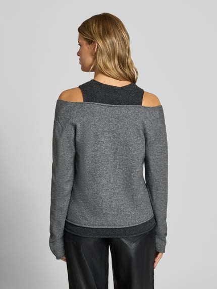 Topshop Gebreide pullover in 2-in-1-look model 'YASMIN' Middengrijs - 5
