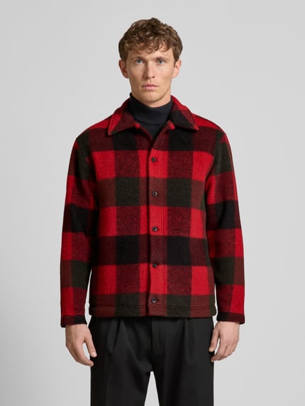 Les Deux Regular Fit Hemdjacke mit Woll-Anteil Modell 'Jermaine' Rot 4