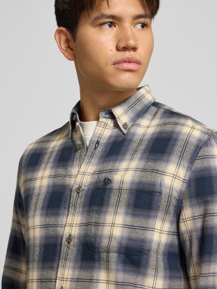 Superdry Regular Fit Freizeithemd aus reiner Baumwolle Marine 3