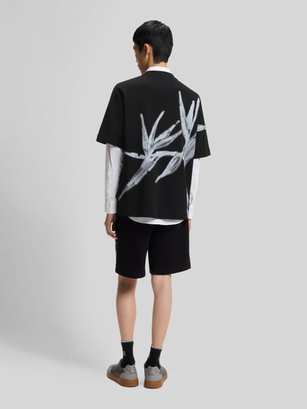 HUGO t-shirt oversized z nadrukiem na tyle model 'DARISO' Czarny 5