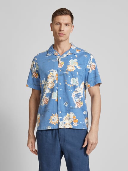 KnowledgeCotton Apparel Regular Fit Freizeithemd mit Knopfleiste Blau 4