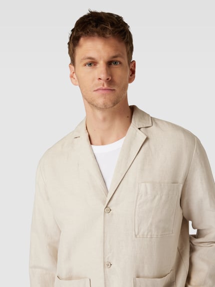 Jake*s Studio Men Koszula casualowa o kroju relaxed fit z kieszenią na piersi Beżowy 3