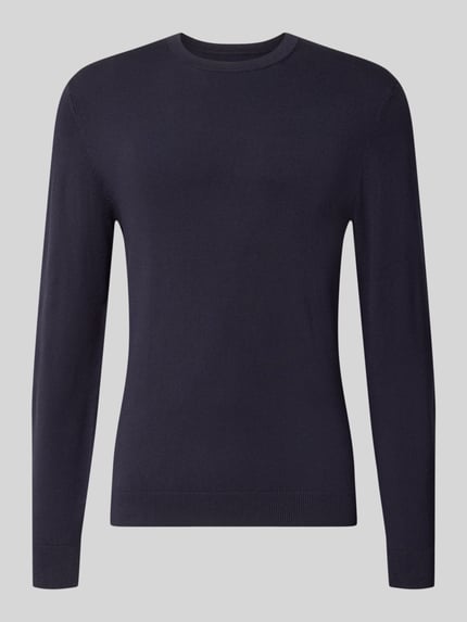 Strickpullover mit geripptem Rundhalsausschnitt Shop The Look MANNEQUINE