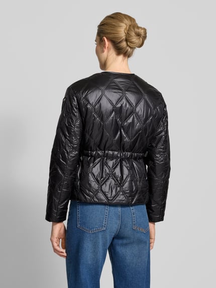 Blauer USA Steppjacke mit Label-Badge Modell 'TAFT' Black 5