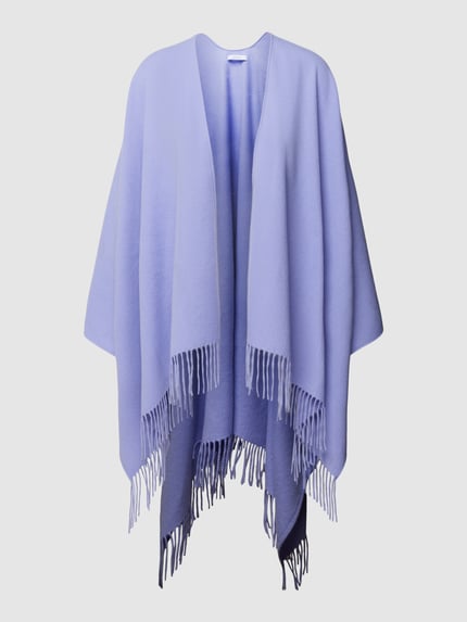 OPUS Poncho met gerafelde boorden, model 'Abika' Lila - 1