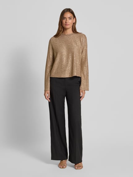 Jake*s Collection Schimmerndes Blusenshirt mit Pailletten Gold 1
