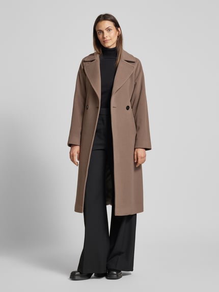FUCHS SCHMITT Schurwollmantel mit Taillengürtel Taupe 1