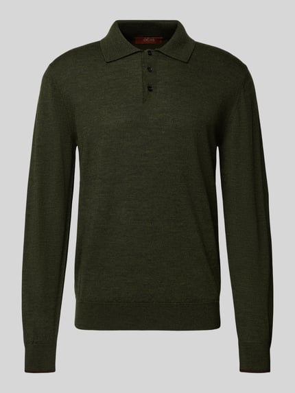 Cruna Strickpolo aus reiner Wolle Khaki 2
