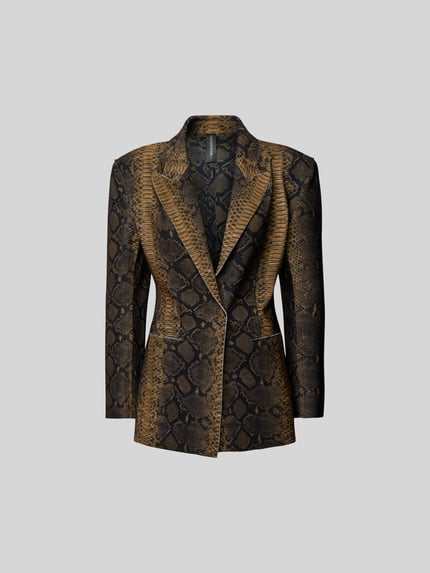 Norma Kamali Longblazer mit Reverskragen Mittelbraun 2