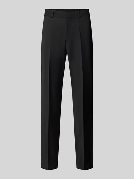 HUGO Regular Fit Business-Hose aus Wolle mit Bundfalte Black 1