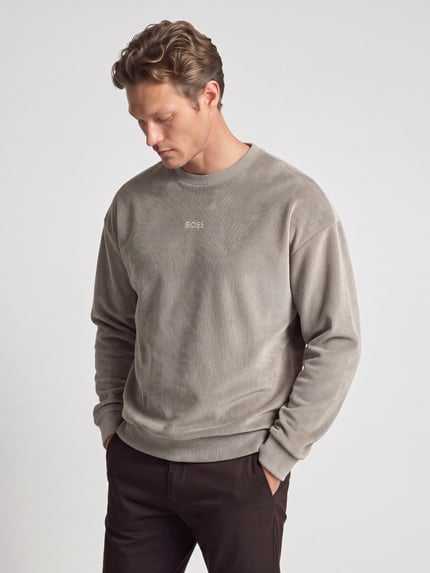 BOSS Green Sweatshirt mit samtiger Oberfläche Sand 4