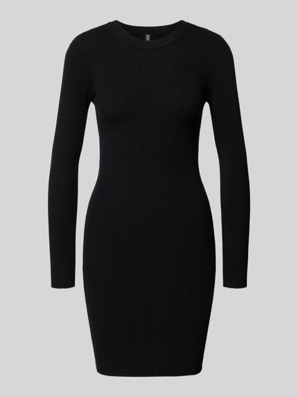 PIECES Sukienka mini o dopasowanym kroju z efektem prążkowania model ‘MIRA NEW’ BLACK 2