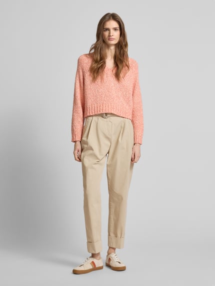 BOSS Orange Straight Fit Stoffhose mit Bundfalten Modell 'Tashaina' Sand 1