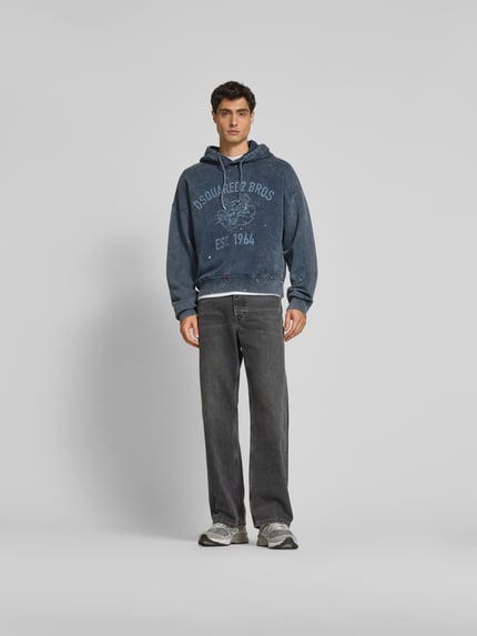 Dsquared2 oversized hoodie met labelprint Bleu - 1