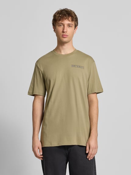 adidas Originals T-Shirt mit Rundhalsausschnitt und Label-Print Khaki 4