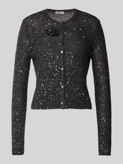 Marella Strickjacke mit Pailletten Modell 'SABA1' Anthrazit 2