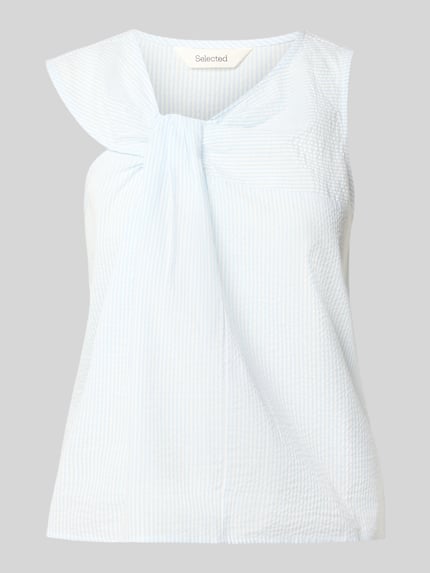 Selected regular fit blousetop van puur katoen model 'HANNAH' Lichtblauw - 2
