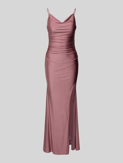 Mascara Abendkleid mit seitlichen Raffungen Altrosa 2